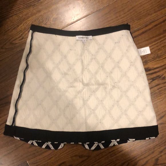 ELIZABETH AND JAMES Womens IRENE Black and White Diamond Pattern Mini Skirt Sz 8 - Picture 4 of 13